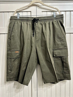 JMIERR Men's Casual Stretch Cargo Shorts Green Waist 40